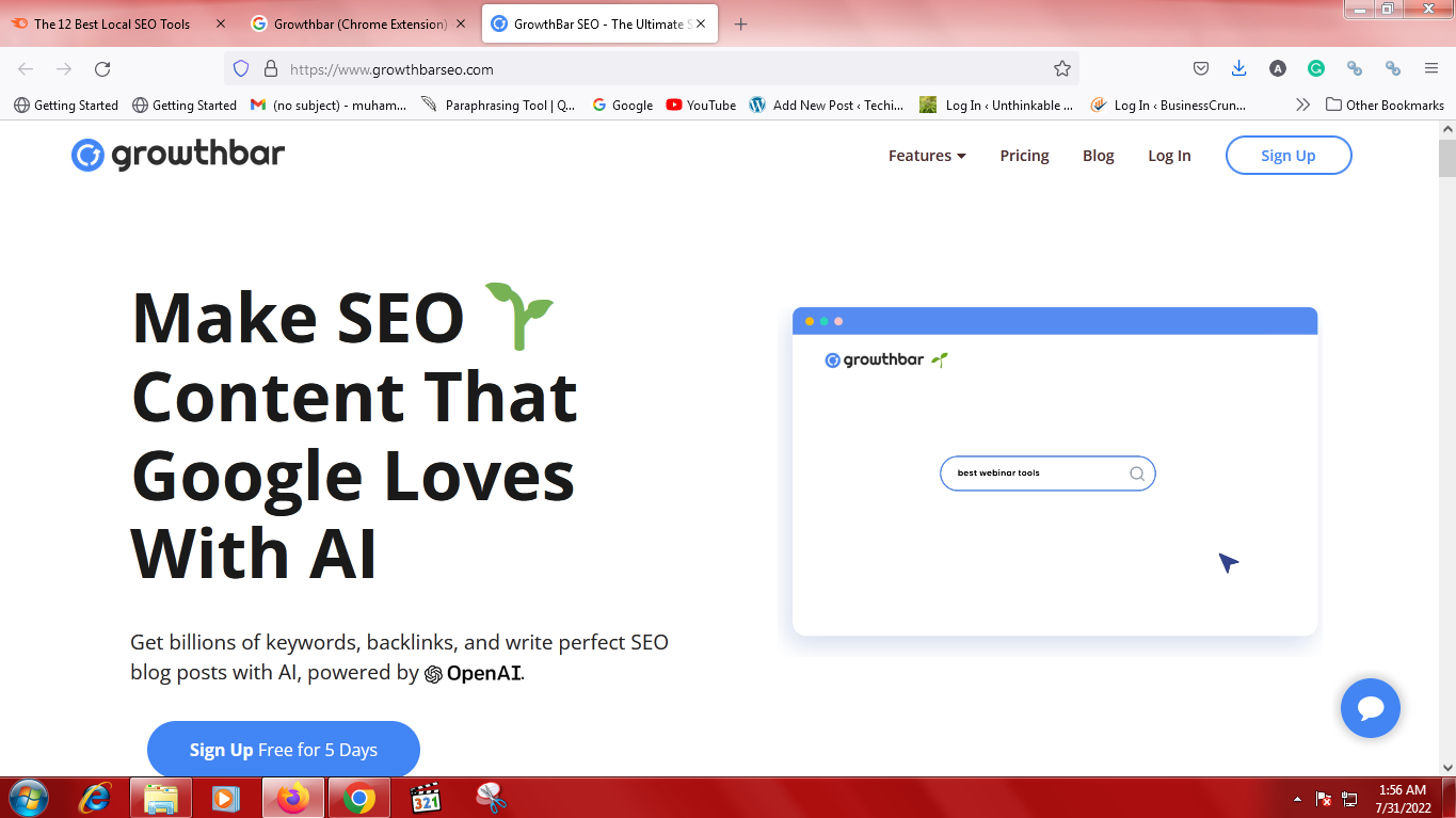 Growthbar (Chrome Extension)