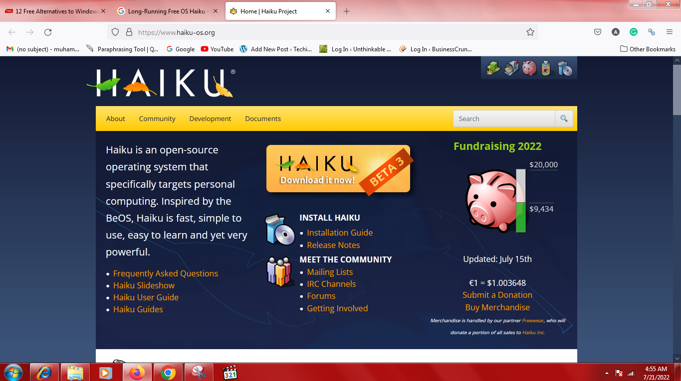 Long-Running Free OS Haiku