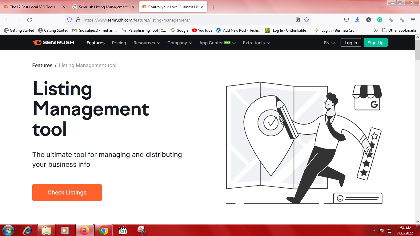 Semrush Listing Management Tool